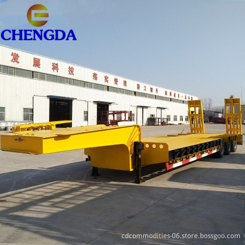 Новые 3 оси 60Tons Lowed Low Bed Semi Trailer